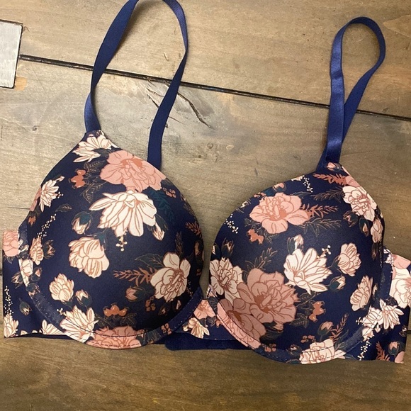 Prima Valentina navy‎ floral t shirt bra full coverage size 36B - Picture 1 of 4